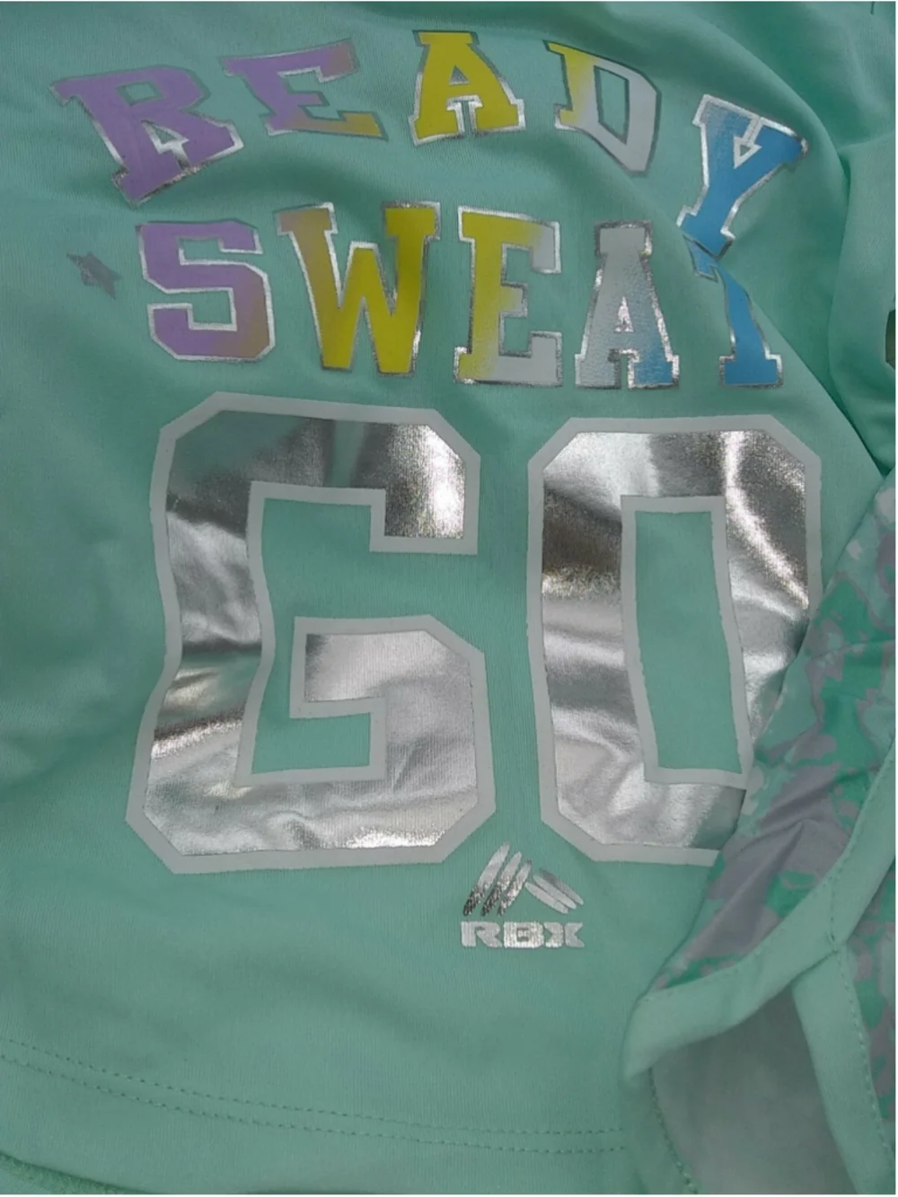 NWT RBX Girls' Active Top & Short Set Ready Sweat Go Mint lined shorts M 5/6